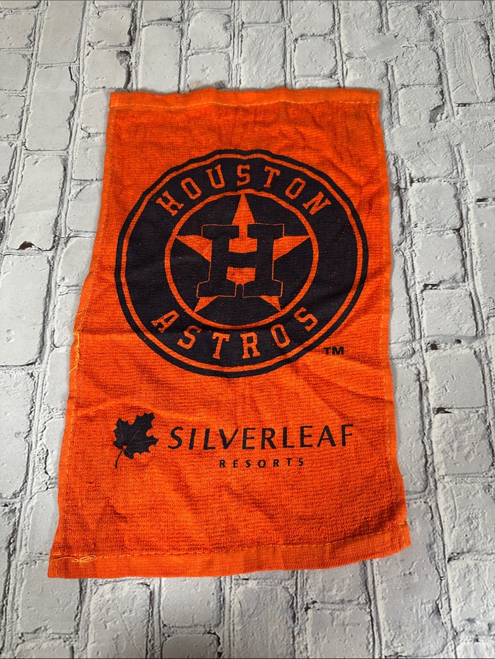 Houston Astros Orange Rally Game Towel - Silverleaf Resorts Logo
